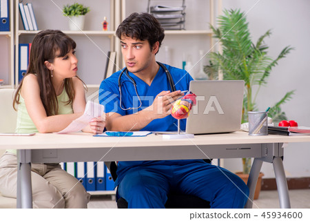 Young patient visiting doctor cardiologist  45934600