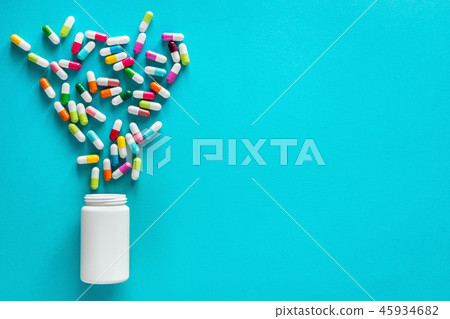 assortment of pharmaceutical medicine capsules, pills and tablet assortment of pharmaceutical medicine capsules, pills and tablet 45934682