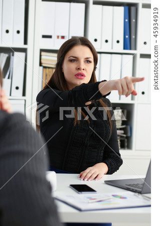 Angry yelling boss point arm to exit Angry yelling boss point arm to exit 45934919