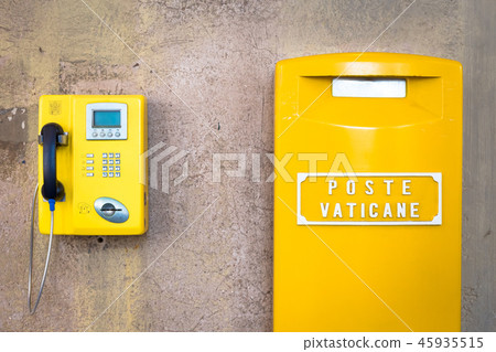 Yellow post box in Vatican Yellow post box in Vatican 45935515