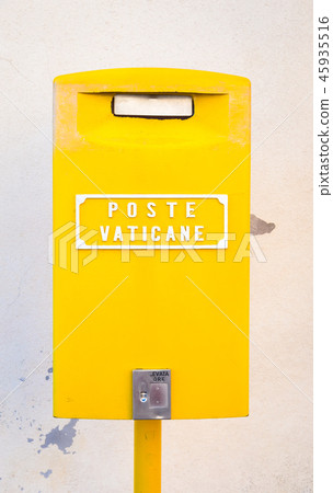 Yellow post box in Vatican Yellow post box in Vatican 45935516