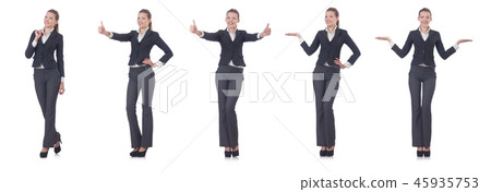 Businesswoman isolated on the white Businesswoman isolated on the white 45935753