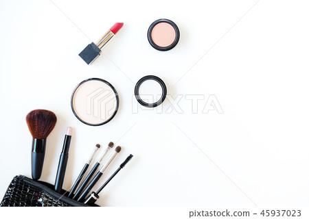 Makeup cosmetics tools background and beauty  45937023