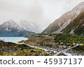 Hooker Valley Track hiking trail, New Zealand. 45937137