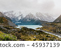 Hooker Valley Track hiking trail, New Zealand. 45937139