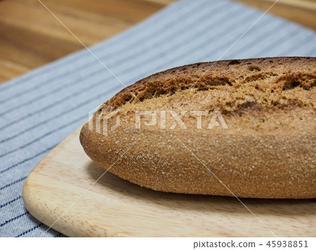 Whole wheat bread baked in an oven Whole wheat bread baked in an oven 45938851