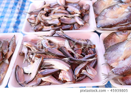 Dried fish at the market Dried fish at the market 45939805