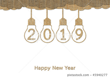 lightbulb with numbers for Happy New Year 2019 lightbulb with numbers for Happy New Year 2019 45940277