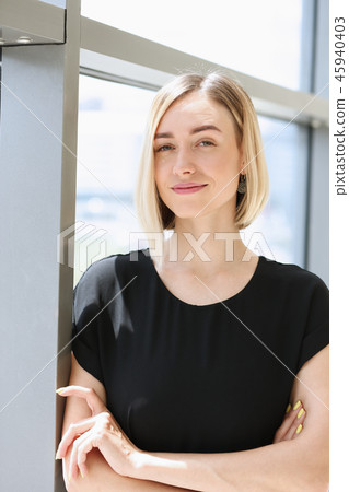 portrait of young beautiful blond woman business portrait of young beautiful blond woman business 45940403