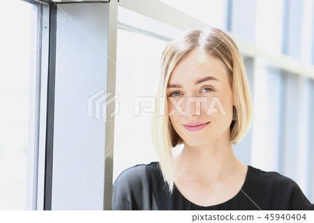 portrait of young beautiful blond woman business portrait of young beautiful blond woman business 45940404