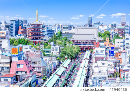 東京淺草寺和仲見世街 東京淺草寺和仲見世街 45940486