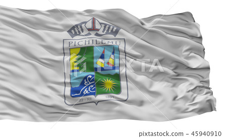 Pichilemu City Flag, Chile, Isolated On White 45940910