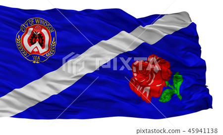 Ca On Windsor City Flag, Canada, Isolated On White Ca On Windsor City Flag, Canada, Isolated On White 45941138