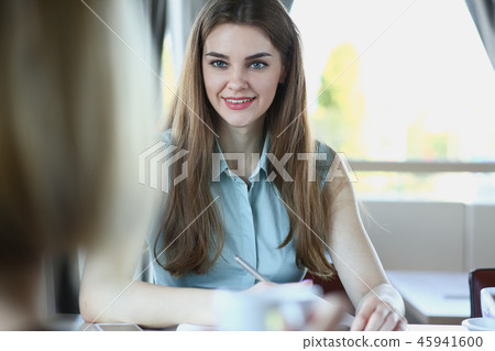 young pretty business ledy sit in cafe young pretty business ledy sit in cafe 45941600