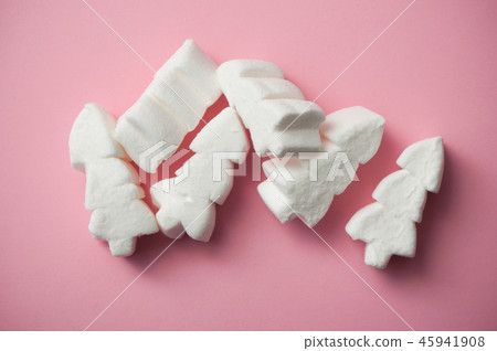 white marshmallows in shaped fir  45941908