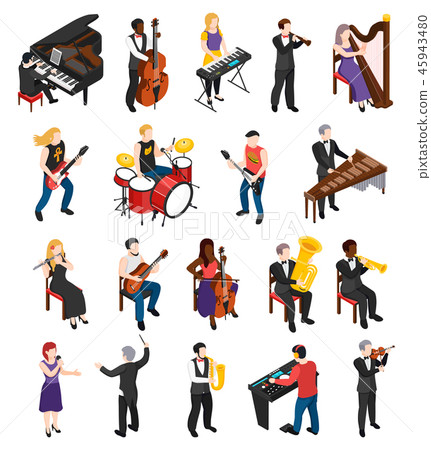 Musicians Isometric People 45943480
