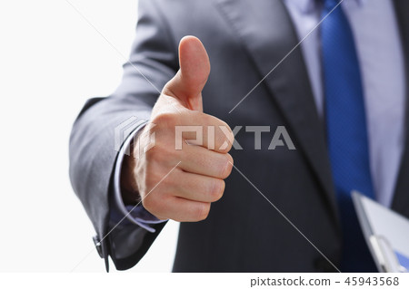 Male hand showing OK or confirm sign with 45943568