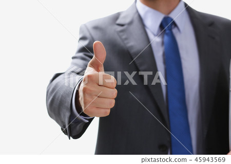 Male hand showing OK or confirm sign with 45943569