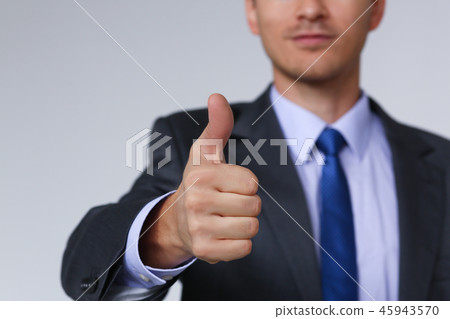 Male hand showing OK or confirm sign with Male hand showing OK or confirm sign with 45943570