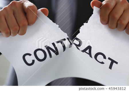 White collar worker in suit and tie tear 45943812