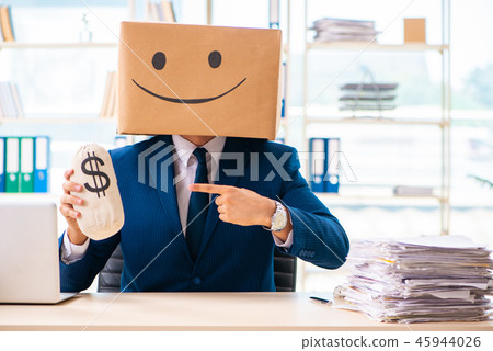 Happy man with box instead of his head 45944026