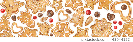Christmas web banner with chocolates and cookies Christmas web banner with chocolates and cookies 45944132