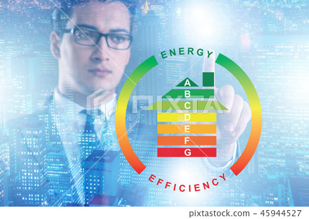 Businessman in energy efficiency concept 45944527