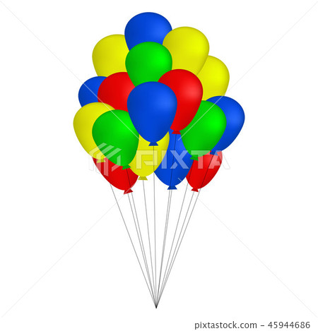 Bundle of colorful balloons isolated, vector Bundle of colorful balloons isolated, vector 45944686