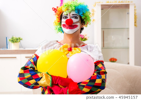 Funny clown in Christmas celebration concept  45945157