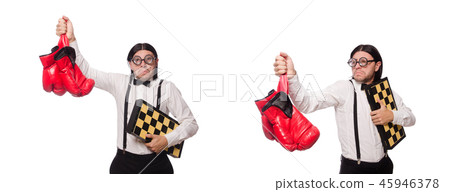Man in sports concept isolated on white Man in sports concept isolated on white 45946378