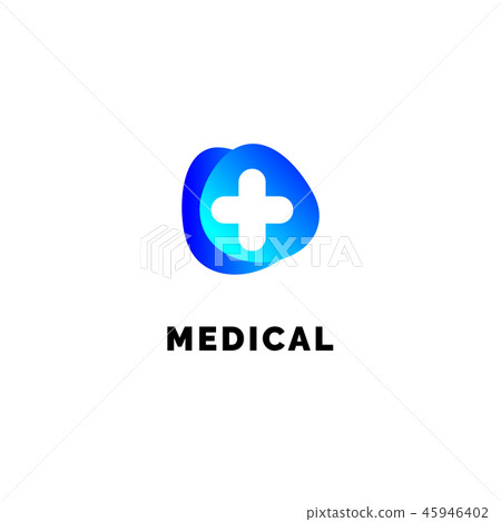 Flat medicine icon blue and green gradient emblem Flat medicine icon blue and green gradient emblem 45946402