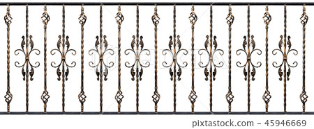 Samples of forged handrails isolated on white 45946669