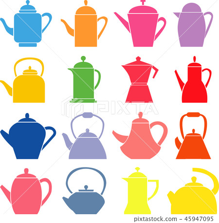 Set of teapot icon. Tea symbol. Set of teapot icon. Tea symbol. 45947095