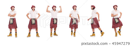 Happy Scotsman isolated on white 45947279