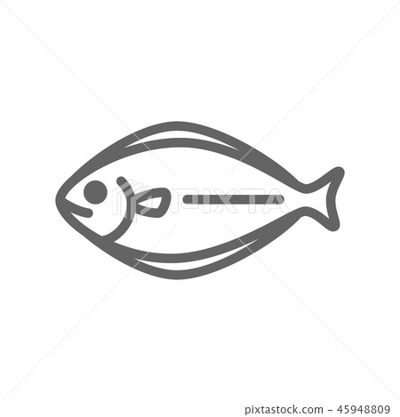 Simple fish line icon. Symbol and sign illustration design. Isolated on white background 45948809