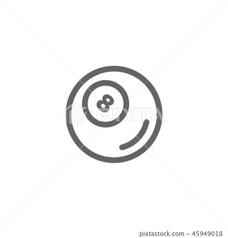 Simple billiard ball line icon. Symbol and sign illustration design. Isolated on white background Simple billiard ball line icon. Symbol and sign illustration design. Isolated on white background 45949018