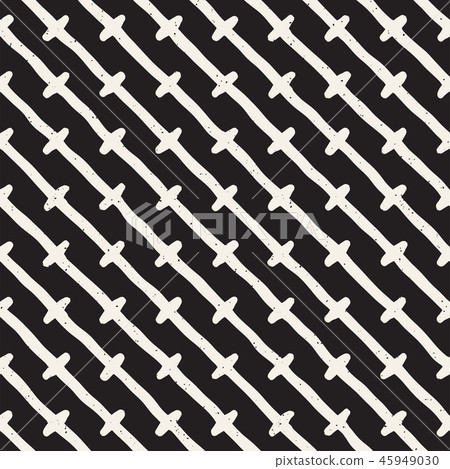Hand drawn seamless pattern. Abstract geometric shapes background in black and white. Vector ethnic Hand drawn seamless pattern. Abstract geometric shapes background in black and white. Vector ethnic 45949030