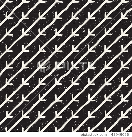 Hand drawn seamless pattern. Abstract geometric shapes background in black and white. Vector ethnic Hand drawn seamless pattern. Abstract geometric shapes background in black and white. Vector ethnic 45949036