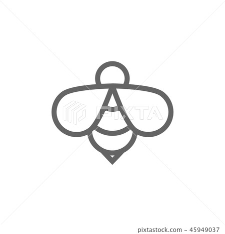 Simple honey bee line icon. Symbol and sign illustration design. Isolated on white background 45949037
