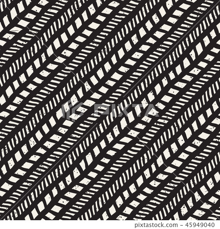 Simple ink geometric pattern. Monochrome black and white strokes background. Hand drawn ink texture Simple ink geometric pattern. Monochrome black and white strokes background. Hand drawn ink texture 45949040