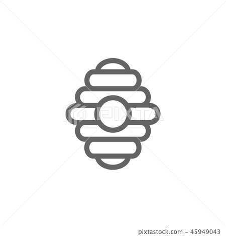 Simple bee hive line icon. Symbol and sign illustration design. Isolated on white background 45949043