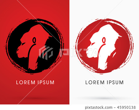 Gorilla head graphic vector 45950138
