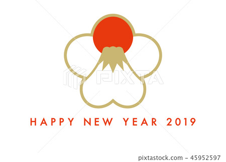 新年賀卡2019梅花梅花山(白色) 新年賀卡2019梅花梅花山(白色) 45952597