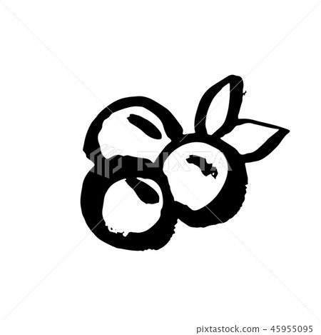 Berry icon. Bluberry grunge brush hand drawn illustration. Vector. 45955095