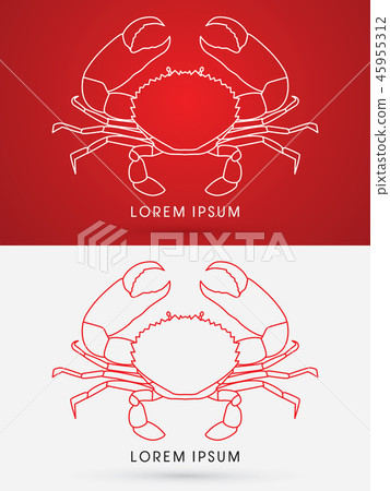 Big Crab and big pincers graphic vector. Big Crab and big pincers graphic vector. 45955312