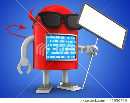 3d illustration of robot with  index 45956759