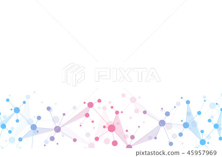 Abstract geometric texture with molecular structures and neural network. Molecules DNA and genetic Abstract geometric texture with molecular structures and neural network. Molecules DNA and genetic 45957969