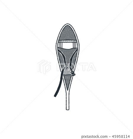 Racket to walk on snow, winter sports and outdoor activities equipment or Snowshoes, vintage hand Racket to walk on snow, winter sports and outdoor activities equipment or Snowshoes, vintage hand 45958114