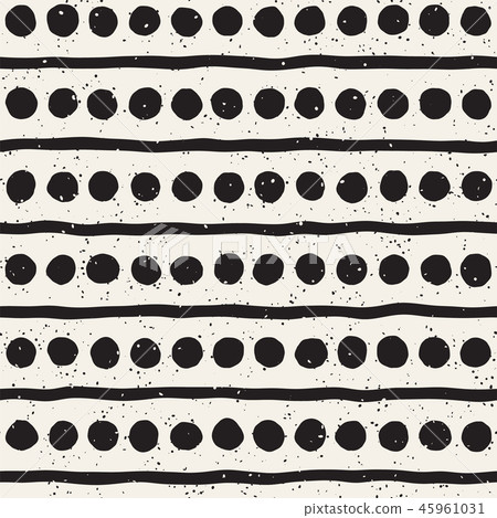 Hand drawn lines seamless grungy pattern. Abstract geometric repeating texture in black and white. Hand drawn lines seamless grungy pattern. Abstract geometric repeating texture in black and white. 45961031