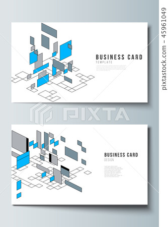 The minimalistic abstract vector illustration of editable layout of two creative business cards 45961049